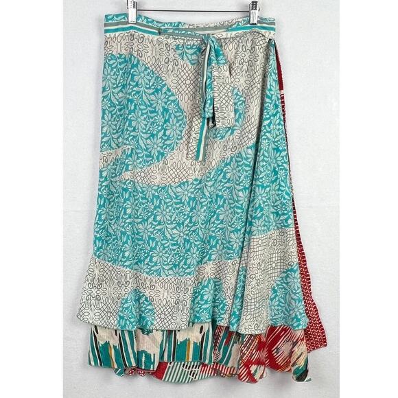 Iris Impressions Dresses & Skirts - Iris Impressions Medium 80% Silk Convertible Layered Wrap Skirt BOHO INDIE GYPSY